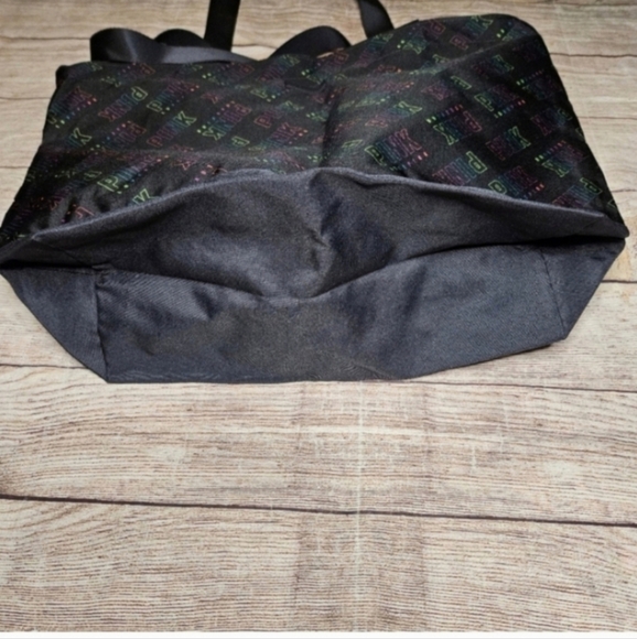 Victoria's secret PINK black rainbow ombre large weekender tote bag - Picture 8 of 9